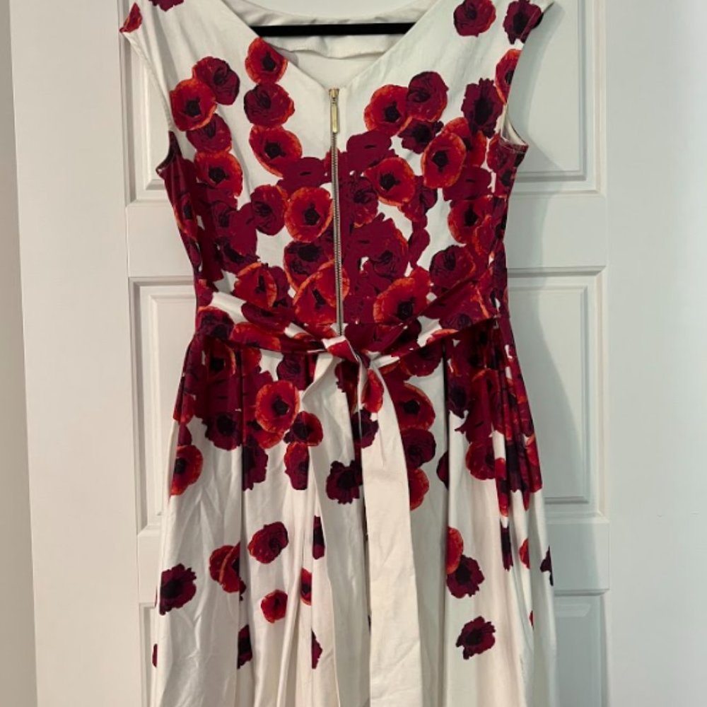 Beautiful Pleated A-Line Flower Mini Dress - Picture 3 of 5